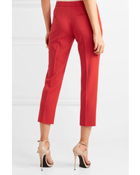 Pantalon en laine rouge Alexander McQueen