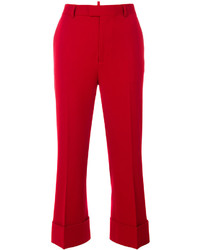 Pantalon en laine rouge Dsquared2