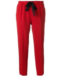 Pantalon en laine rouge Forte Forte