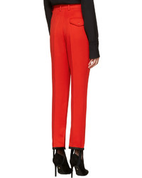 Pantalon en laine rouge Nina Ricci
