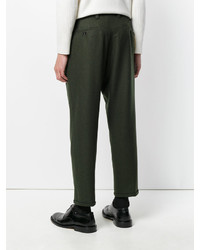 Pantalon en laine vert foncé Pt01