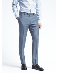 Pantalon en lin bleu clair