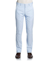 Pantalon en seersucker bleu clair