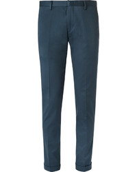 Pantalon en sergé bleu canard