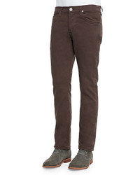 Pantalon en sergé marron foncé