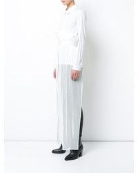 Pantalon en soie blanc Ann Demeulemeester