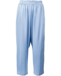 Pantalon en soie bleu clair