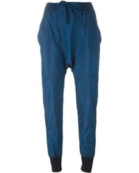 Pantalon en soie bleu marine Isabel Marant