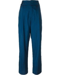 Pantalon en soie bleu Isabel Marant
