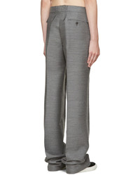 Pantalon en soie gris foncé Calvin Klein Collection