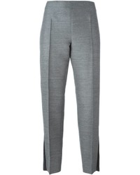 Pantalon en soie plissé gris