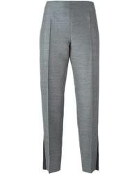 Pantalon en soie plissé gris Calvin Klein Collection