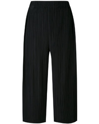 Pantalon en soie plissé noir Jil Sander