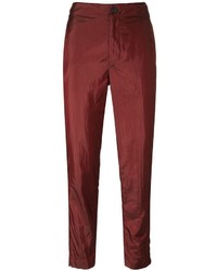 Pantalon en soie rouge Isabel Marant