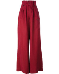 Pantalon en soie rouge Joseph