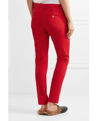 Pantalon en soie rouge Gucci