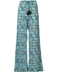 Pantalon en soie turquoise Figue