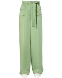 Pantalon en soie vert
