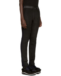 Pantalon en tricot bleu marine Sacai