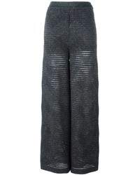 Pantalon en tricot gris foncé