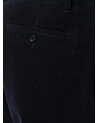 Pantalon en velours côtelé bleu marine Cerruti