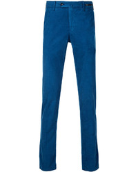 Pantalon en velours côtelé bleu Pt01