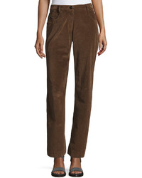 Pantalon en velours côtelé marron foncé