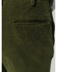 Pantalon en velours côtelé olive Incotex