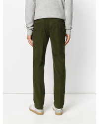 Pantalon en velours côtelé olive Incotex