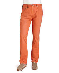 Pantalon en velours côtelé orange