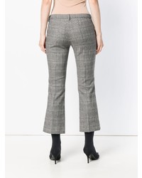Pantalon flare à carreaux gris Versace Collection