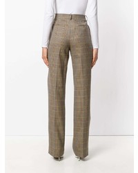 Pantalon flare à carreaux marron Ralph Lauren Collection