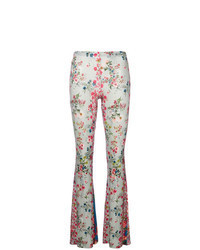 Pantalon flare à fleurs multicolore