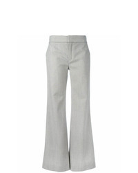 Pantalon flare à rayures verticales bleu clair