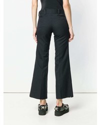 Pantalon flare à rayures verticales noir Junya Watanabe