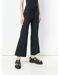Pantalon flare à rayures verticales noir Junya Watanabe