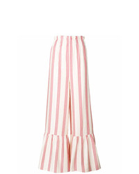Pantalon flare à rayures verticales rose Vilshenko