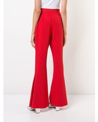 Pantalon flare à rayures verticales rouge C/Meo