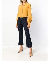 Pantalon flare bleu marine Erika Cavallini