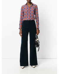 Pantalon flare bleu marine Etro