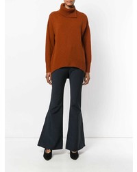 Pantalon flare bleu marine Ellery