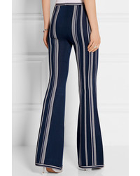 Pantalon flare bleu marine Herve Leger