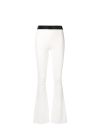 Pantalon flare en cuir blanc