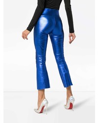 Pantalon flare en cuir bleu Sprwmn