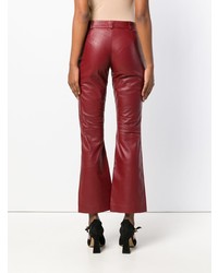 Pantalon flare en cuir rouge L'Autre Chose