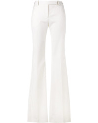 Pantalon flare en laine blanc Alexander McQueen