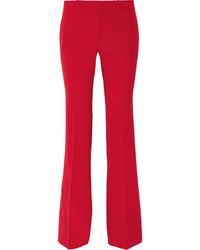 Pantalon flare en laine rouge Gucci