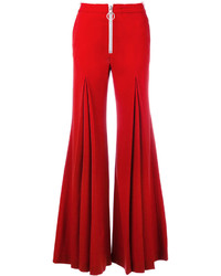 Pantalon flare en laine rouge Off-White