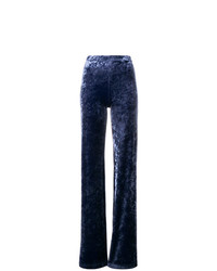 Pantalon flare en velours bleu marine Plein Sud