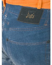 Pantalon flare imprimé bleu Jean Paul Gaultier Vintage